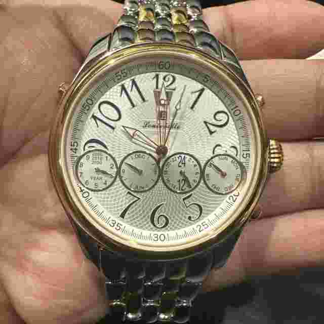 New 43mm Louis Bolle informer Automatic 4 Eyes Two Tone Mens Watch Rare Working