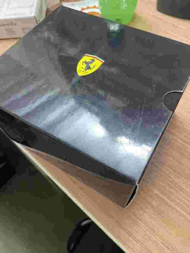 FERRARI FE-07-GUNFC Watch Scuderia Chronograph 45mm Black Dial Leather Belt Mens