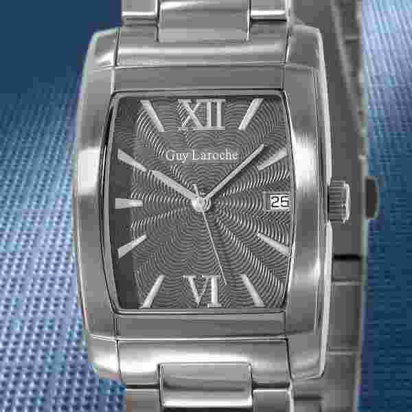 Guy Laroche Paris Swiss Mens Watch Guilloché Dial Genuine Swiss Movement