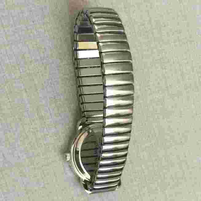 Milano Women's Watch Round 12/24 Hour White Dial on Silver Stretch Band New!