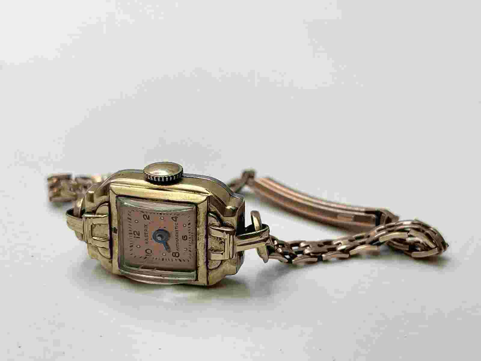 Nastrix Womens Watch With Hadley Band Vintage Art Deco Antimagnetic Swiss Time