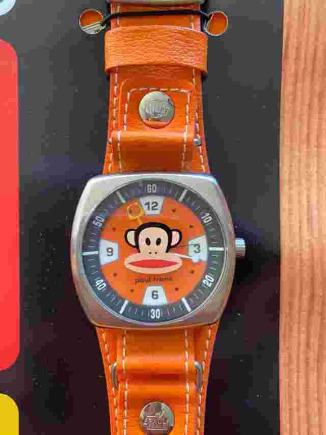 90s Extremely Limited Edition Paul Frank Julius Wristwatch Orange Signed Vintage