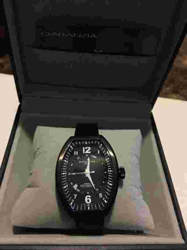 Montres De Luxe Watch Estremo gmt Ladys Steel black Dial Date new