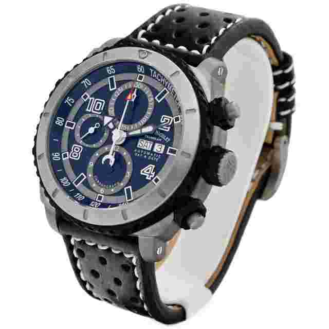 Armand Nicolet S05 Men's Watch Titanium Case Leather Strap Swiss Mechanical Auto