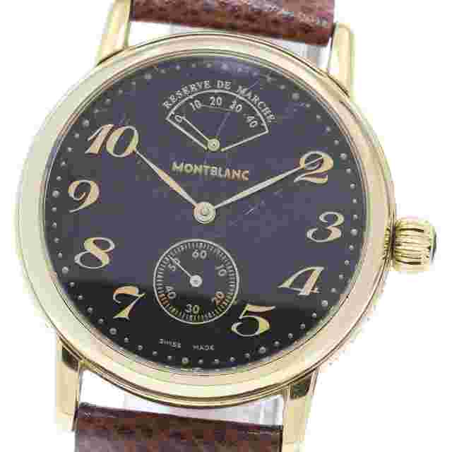 Montblanc Meisterstuck 7003 36mm Gold Case Watch for Men - Black Leather Band