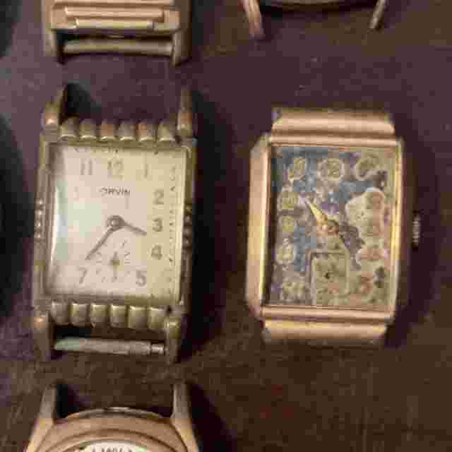 For Parts/Repair Vintage Lot Men's Mid-century Gold-filled Watches Orvin, Kelton