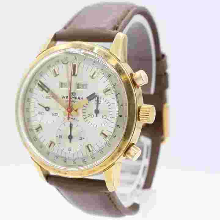 Vintage Wakmann Triple Date Men's Chronograph Wristwatch Valj. 730 Serviced