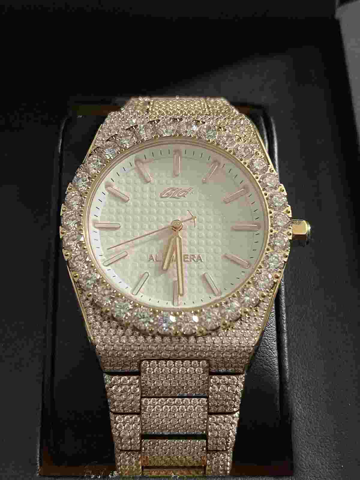 GLD Iced Alpha Era Watch White Gold With White Glow In The Dark Dial