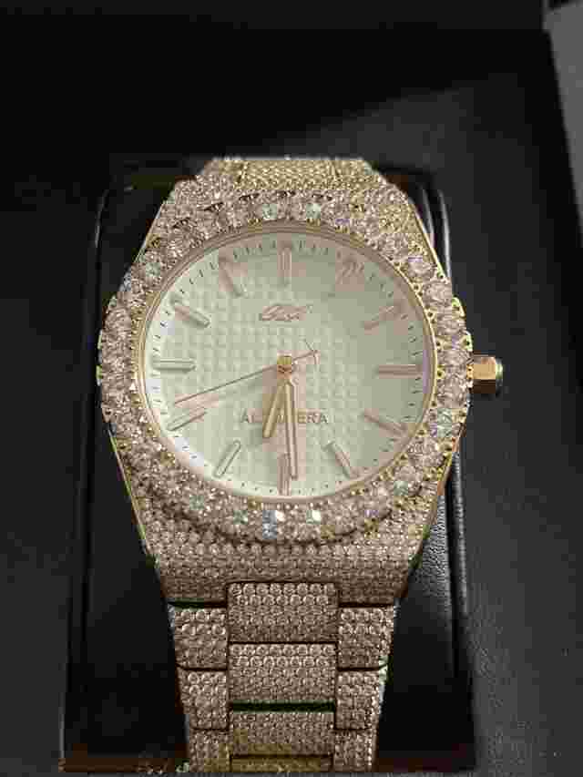 GLD Iced Alpha Era Watch White Gold With White Glow In The Dark Dial
