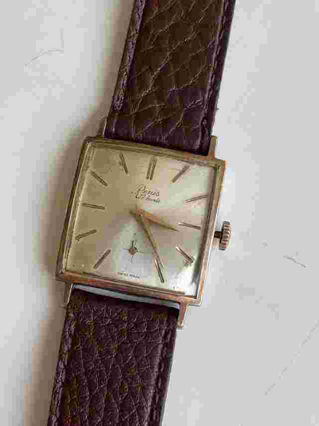 Renis Geneve Square Tank Watch Swiss Made Fhf Cal 70 Manual cioccolatone Vntg