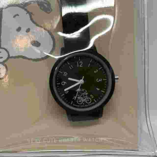 Snoopy Peanuts Rubber Watch Black Fashionable No Battery from Japan