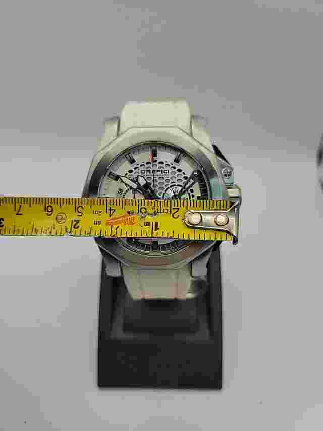 Orefici Men's White Rubber Quartz Regata Chronograph Watch 48MM 8" Wrist