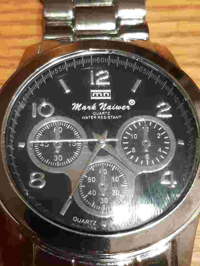 Vintage Mark Naimer Mens Watch Silver Tone Quartz Wristwatch