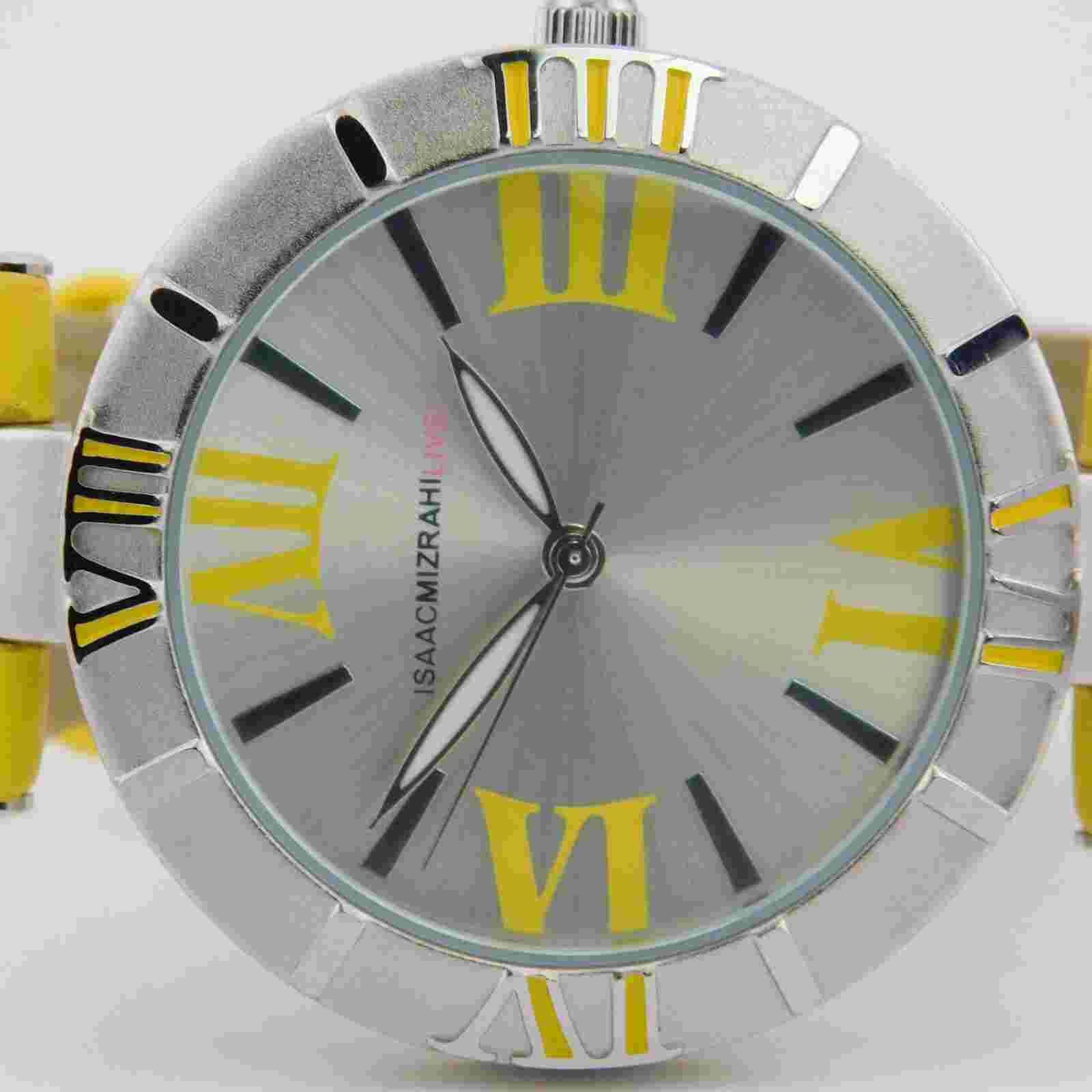ISAAC MIZRAHI LIVE! IMZ551 Yellow Tone Band Quartz Women's Watch New Battery