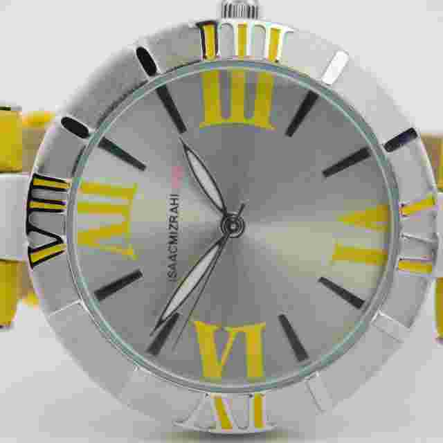 ISAAC MIZRAHI LIVE! IMZ551 Yellow Tone Band Quartz Women's Watch New Battery
