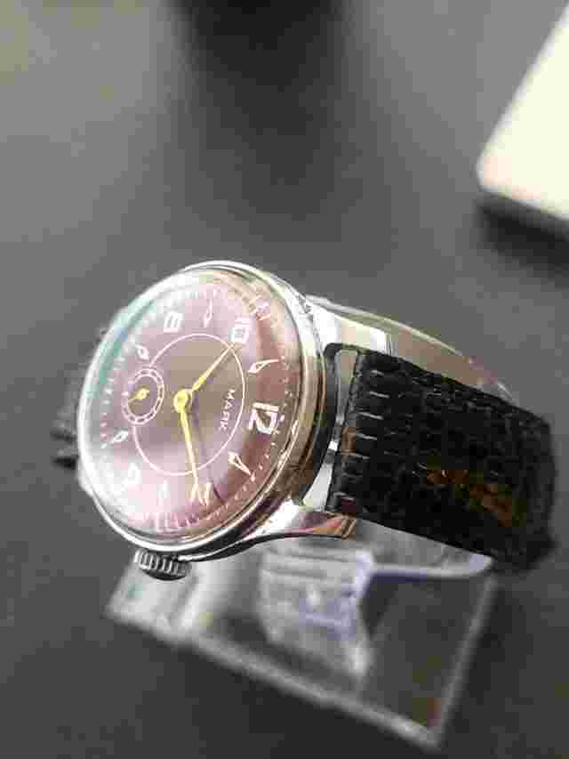Mayak soviet watch serviced w/Kreisler lizard skin 16 mm band..
