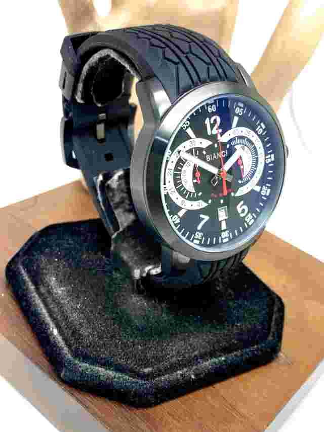 Roberto Bianci Men's Watch RB70965 Quartz Chronograph Black Dial Rubber 46mm