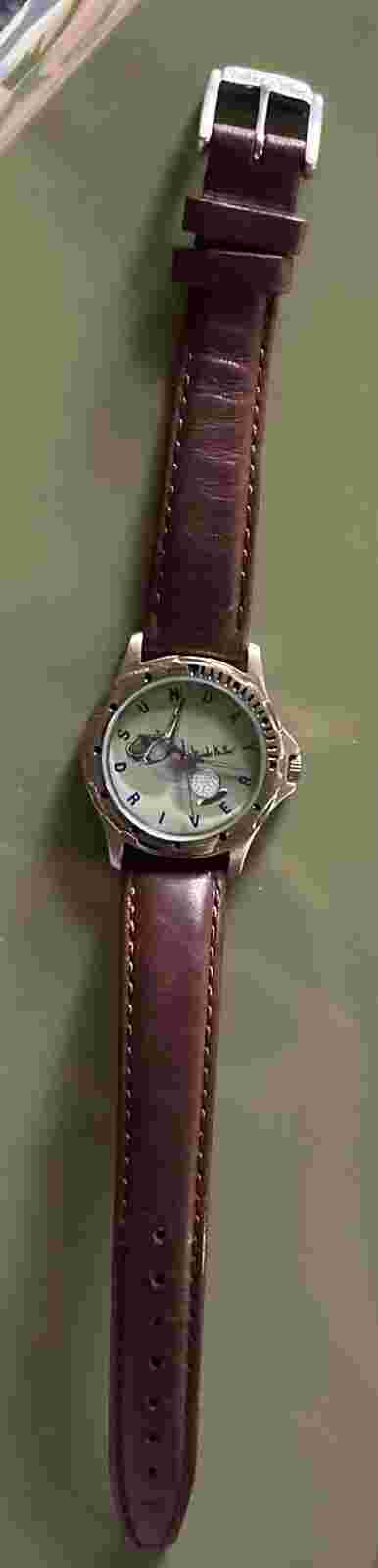 Golf Watch By Nicole Miller Genuine Leather Band Stainless Steel Back Swiss Mvmt