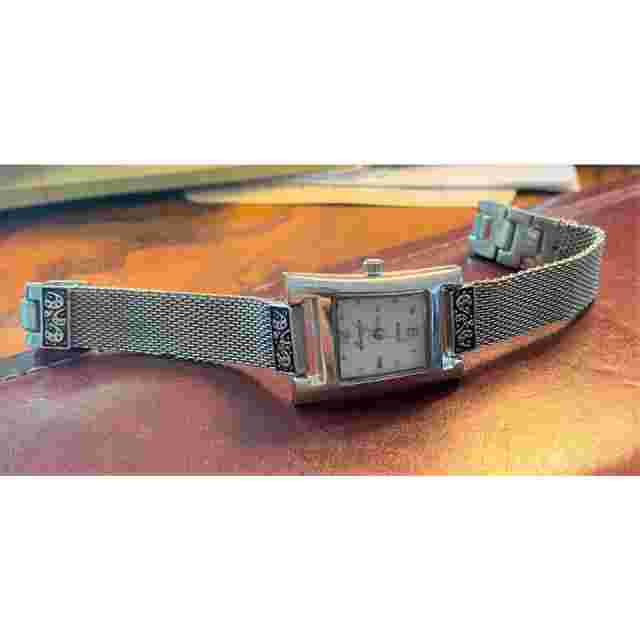 Women's Lexington Quartz Watch, Silver Tone Mesh Band and Detail Trim, MOP Face
