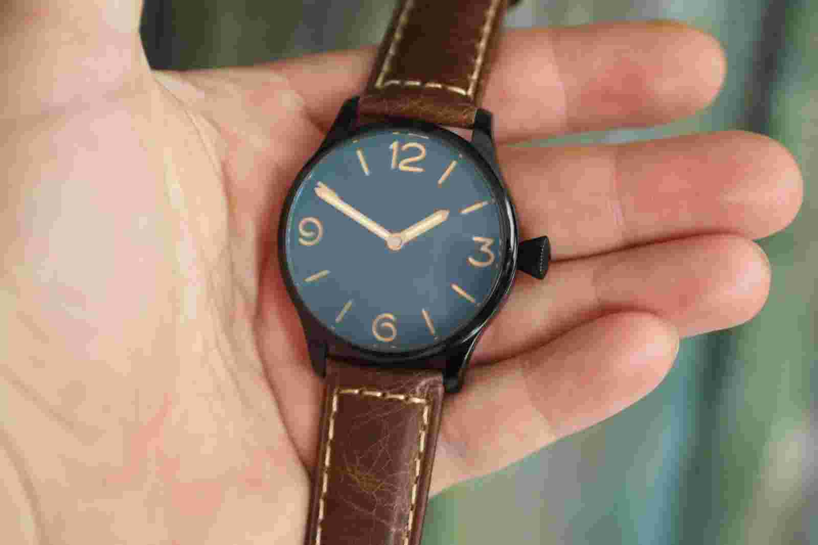 Custom made watch ETA 6498 Unitas watch, PVD case