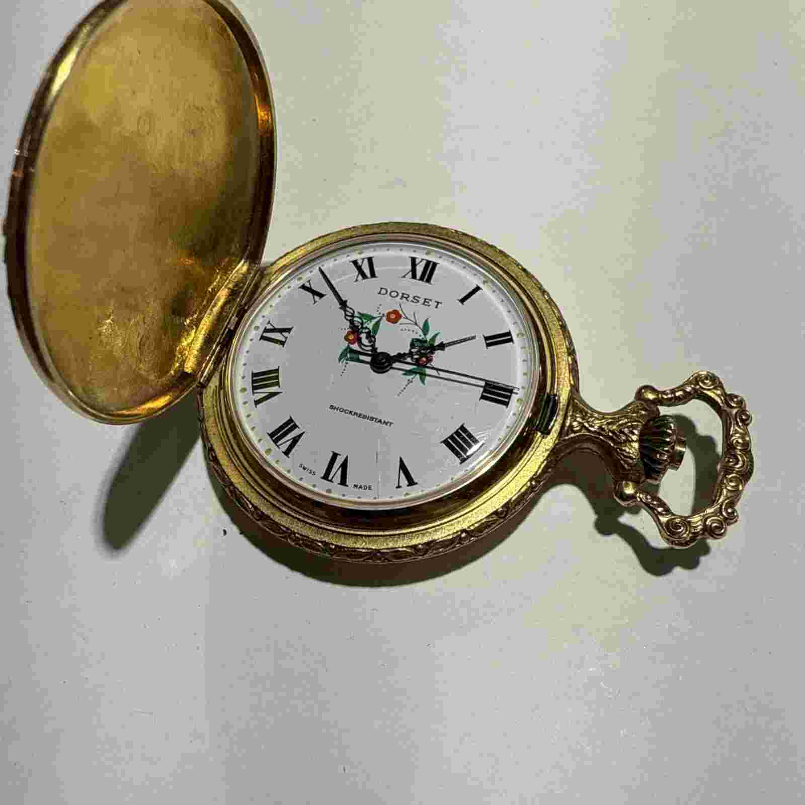 Vintage Dorset pocket watch Hunting Deer Dog mechanical Swiss Made