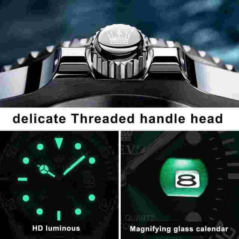 Olevs Men's Quartz Elite Waterproof Watch