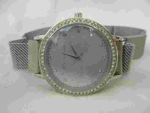 Aeropostale Watch Silver Toned Band Magnetic Closure Rhinestones