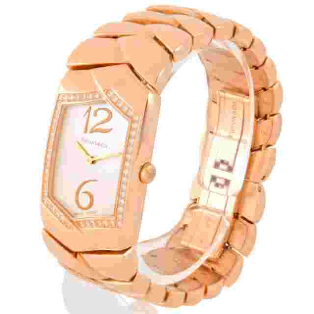 Tiffany & Co. Tissolo Quartz Watch 0.83" Silver Dial K18PG Diamond Bezel