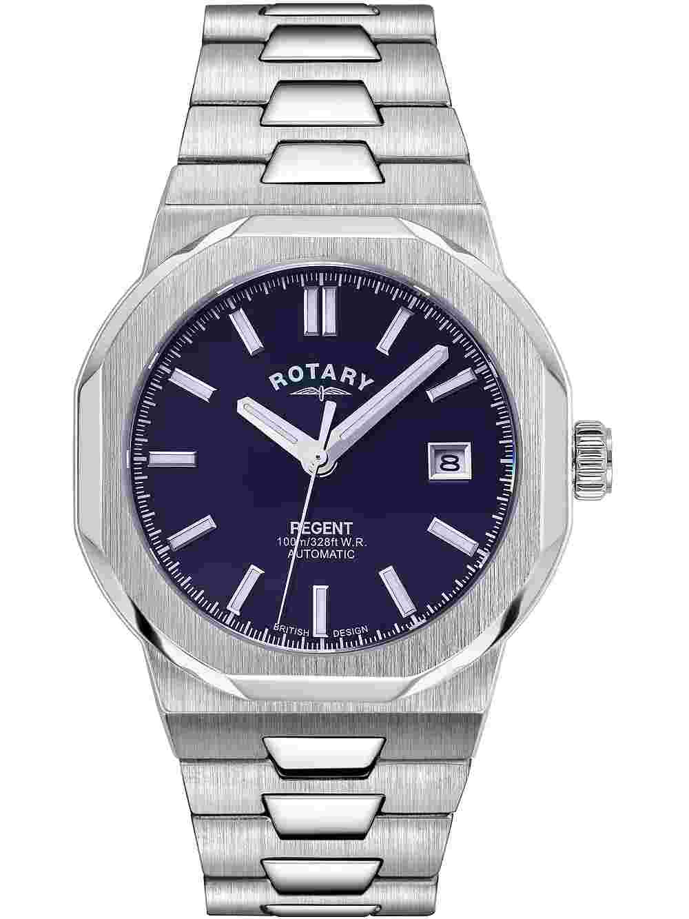 Rotary Regent 40mm Silver Stainless Steel Case and Bracelet, Men's Watch (GB05410/05)