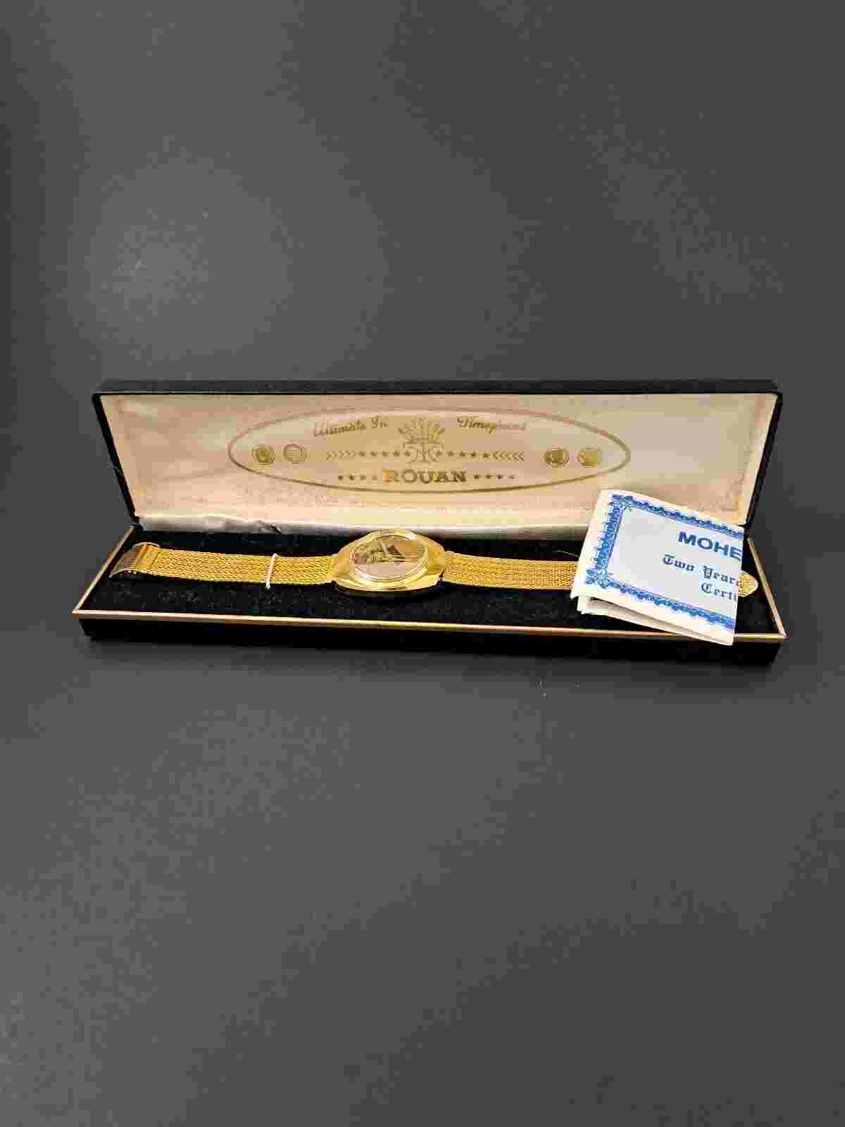 Vintage Rouan EUC (Runs 10 sec) 77' Jimmy CARTER Presidential Watch Original Bx