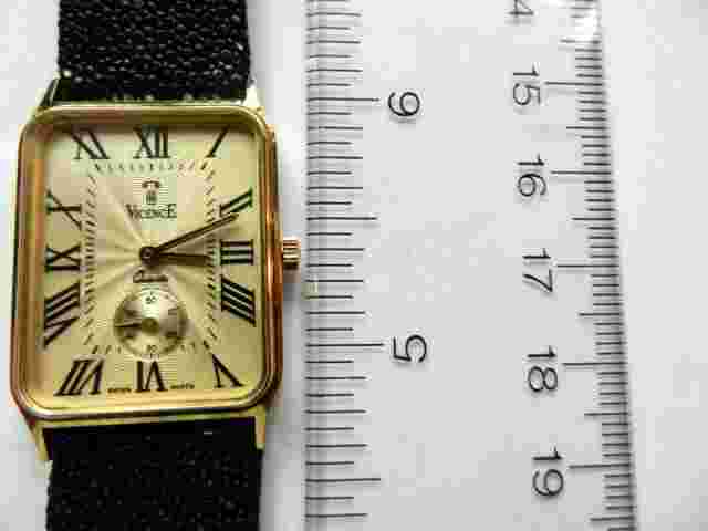Brand New Italy Solid 18K/KT/CT Yellow Gold SS Vicence Unisex Quartz Watch Box