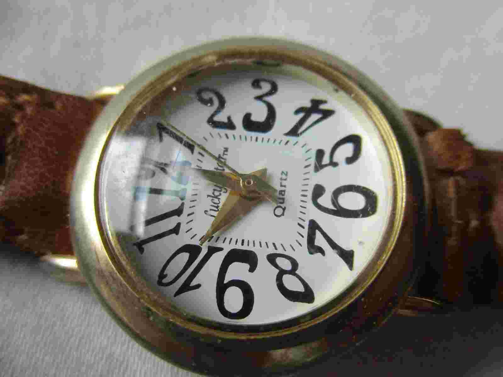 Lucky Star Brown & Gold Toned Classy Women's Wristwatch