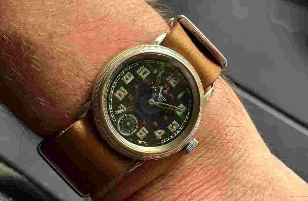 Crazy RARE WW2 Helvetia 7013 Flieger Pilots Watch 51-10 Movement SVOJINA VOJSKE