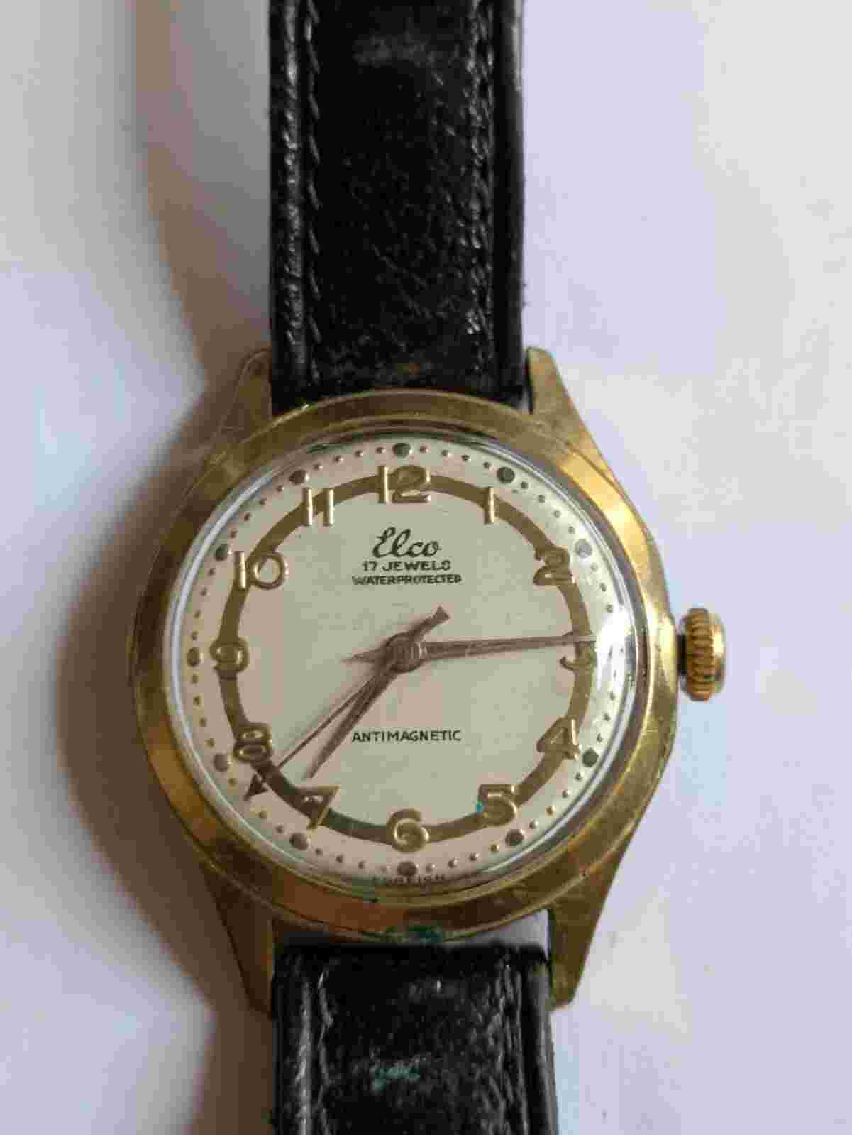 VINTAGE ELCO 17 JEWELS WATERPROTECTED ANTIMAGNETIC  WORKING ODER No.883955