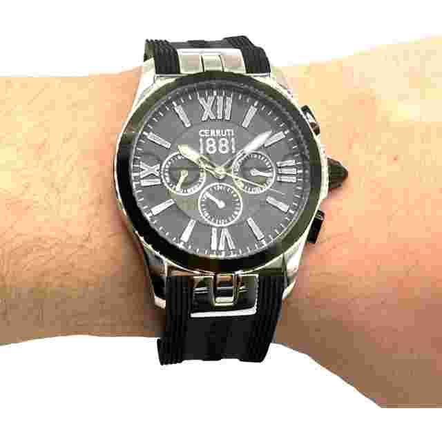 CERRUTI 1881 - STAINLESS STEEL - WATER RESISTANT 5 ATM - BLACK DIAL - Ø43MM