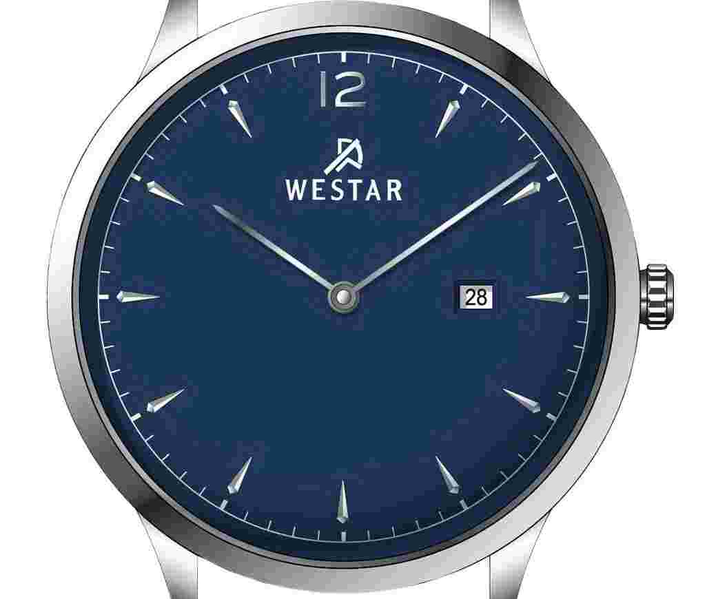 Westar Profile Leather Strap Blue Dial Quartz 50217STN124 50M Mens Watch