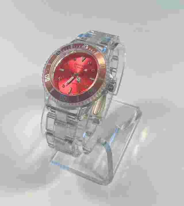 Embassy By GRUEN Women's Watch Plastic Link Rotating Bezel Rose New Battery