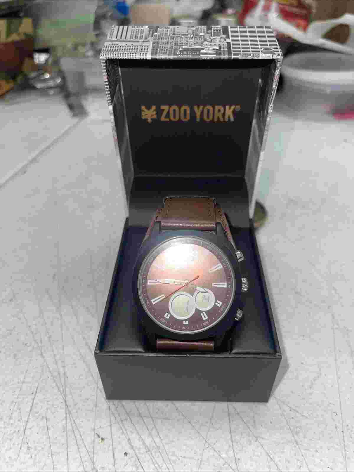 ❤️ Zoo York Men's Watch Brown Leather Band