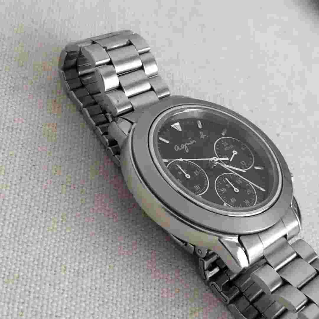 Used Agnès B. Chronograph V654-6100 Men'S Quartz Working