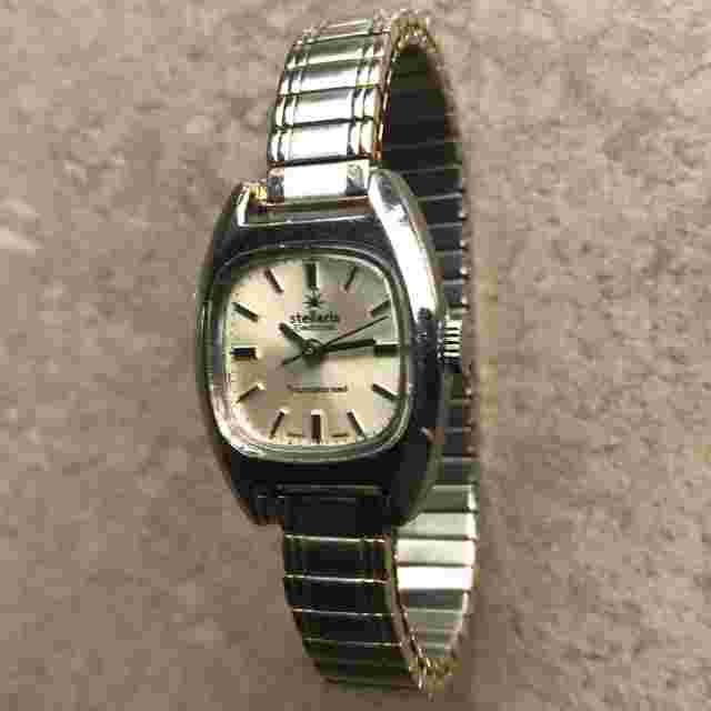 Stellaris Gold Tone Electronic Transistorized Ladies Watch Metal Swiss Made Vtg