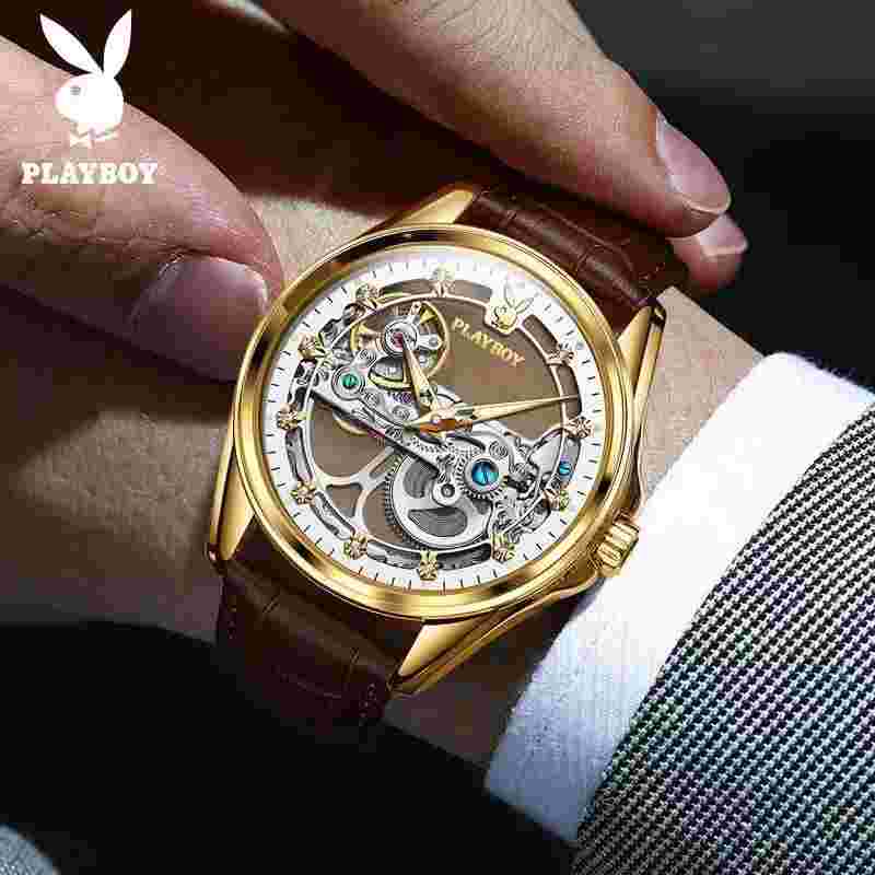 Playboy Single Bridge Mechanical Watch Hollow Fashion Men's Watch