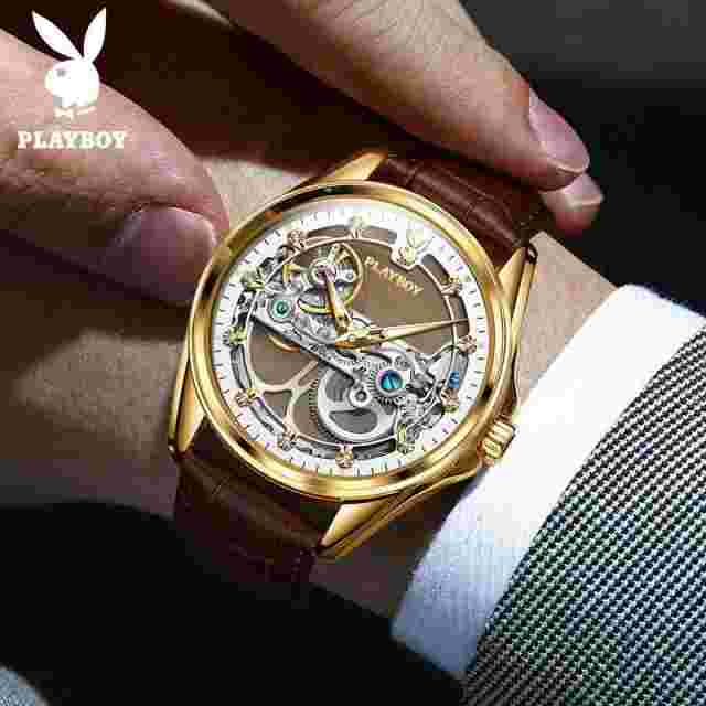 Playboy Single Bridge Mechanical Watch Hollow Fashion Men's Watch
