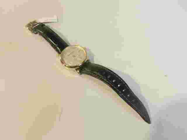 Grayton Women's Classic Collection Black Crocodile-Embossed Leather Strap Watch