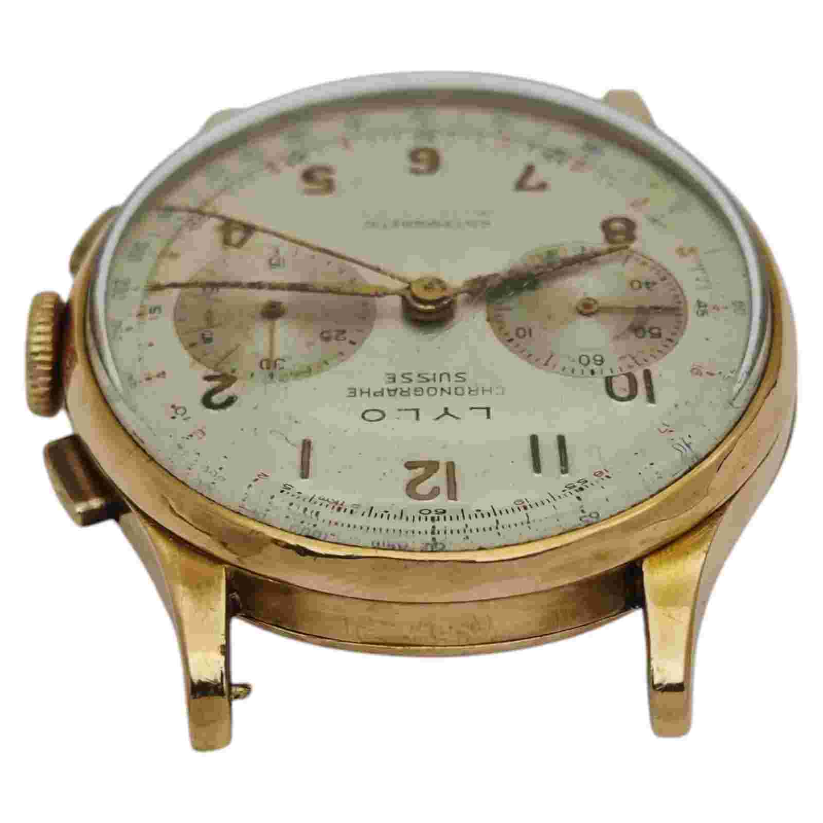 VINTAGE – LYLO - CHRONOGRAPHE SUISSE – Ø 38 MM – SWISS MADE – 1950s MEN'S WATCH