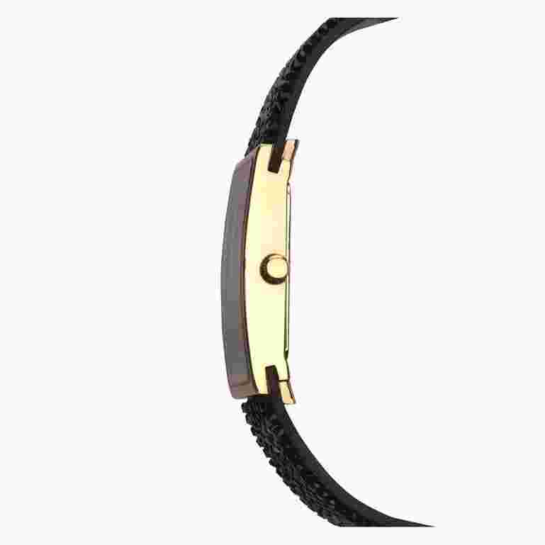 Seksy Ladies Rocks Watch, Black Strap, Rose Gold Bezel 2576