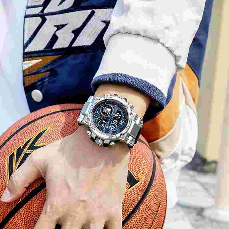 SMAEL Fashion Sporty Watch for Men Creative Waterproof Chronograph Watch