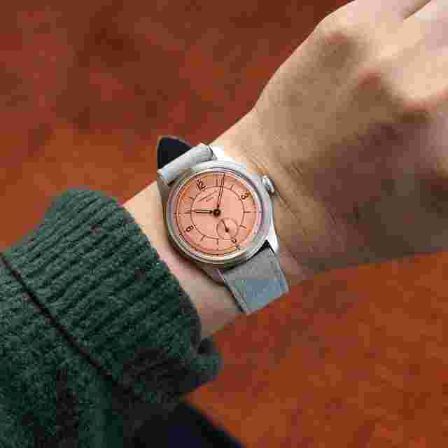 Vintage Watch Salmon Dial 50m Skin Diver Watch Relogio Masculino Special Leather