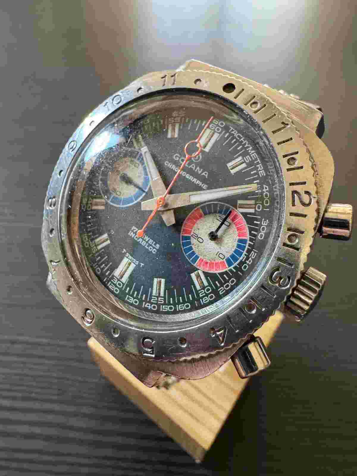 VINTAGE GOLANA VALJOUX 7733 CHRONOGRAPH WATCH