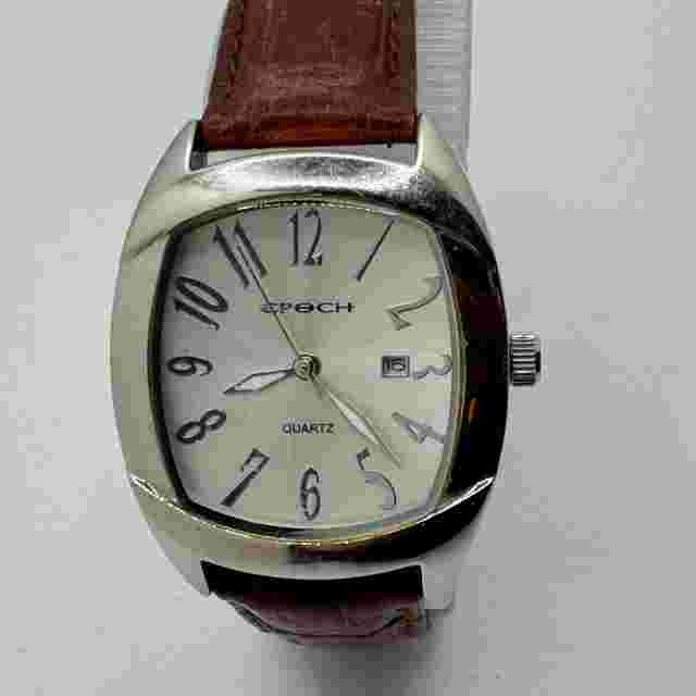 Epoch Quartz Watch Unisex Silver Steel Barrel Japan Movt Date Analog New Battery