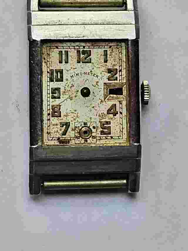 Mimo Meter Rectangle  Case Watch  Needs Crystal  A Service Hands